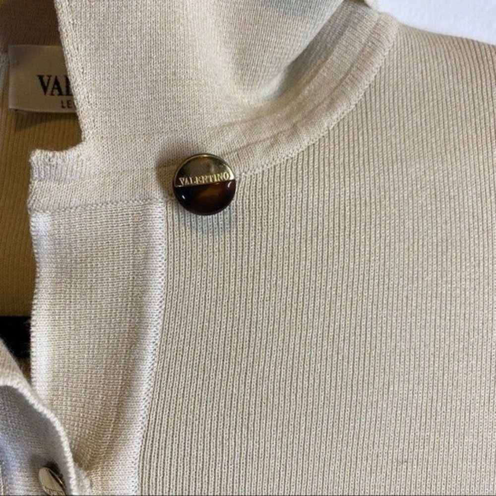 Valentino Tortoise Shell Button Sleeveless Collar… - image 7